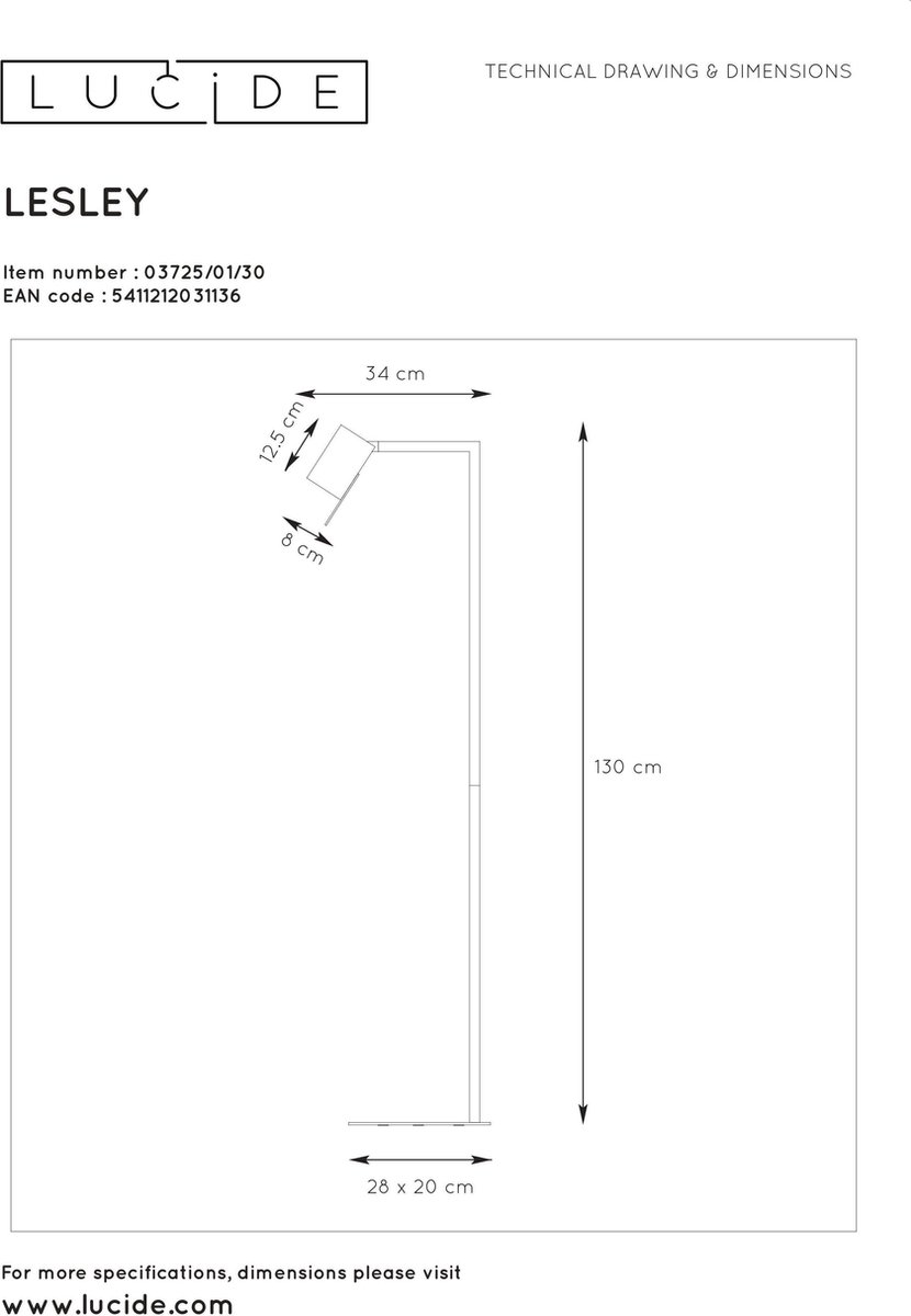 Lucide Lesley Leeslamp Gu10/35w - Zwart