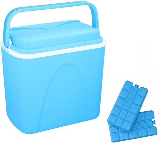 Voordeligee Koelbox 24 Liter - Inclusief 6 Koelelementen - 38 X 26 X 39 Cm - Blauw