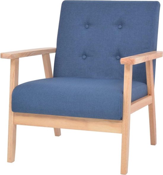 Vidaxl Fauteuil Stof - Blauw