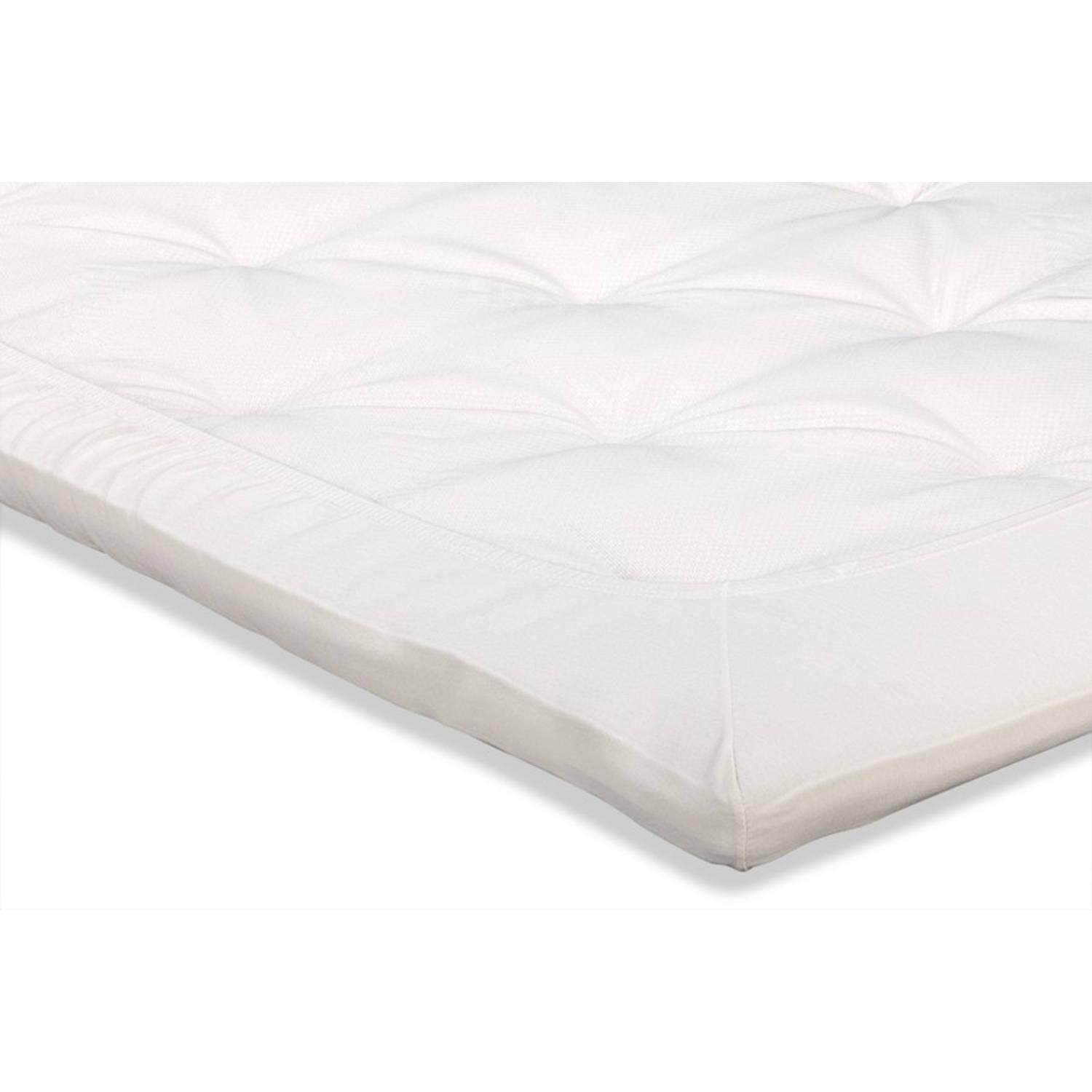 Hoeslaken Perkal Topper - 80/90 X 200 - Off-white - Katoen - Wit