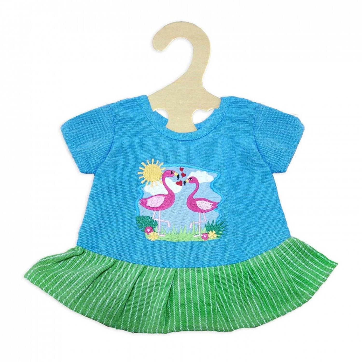 Heless Poppenkleding Jurk Flamingo Groen/ 28-35 Cm - Blauw