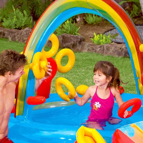 Intex Opblaaszwembad Rainbow Ring Play Center 297x193x135 Cm 57453np