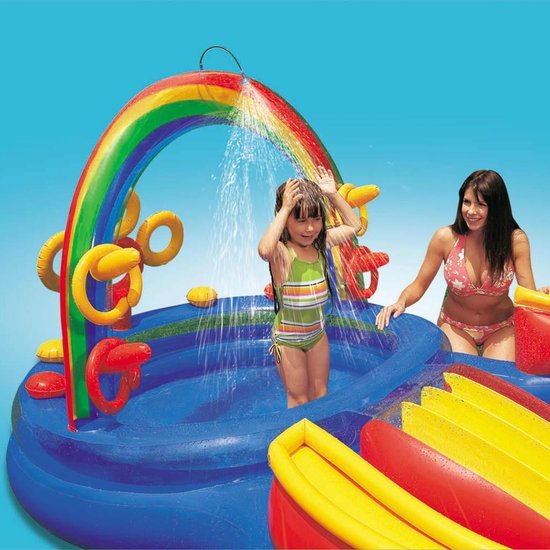 Intex Opblaaszwembad Rainbow Ring Play Center 297x193x135 Cm 57453np