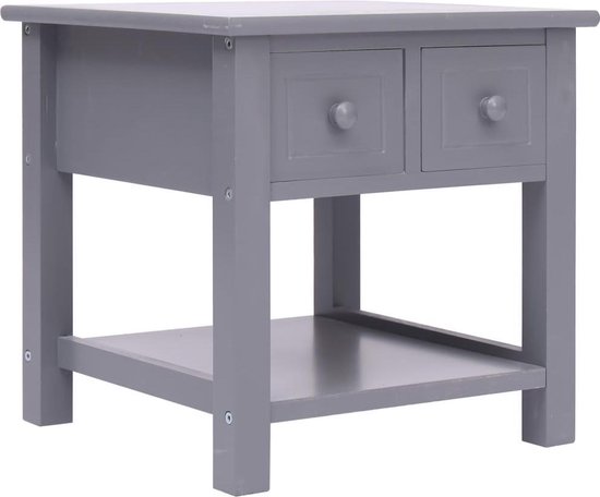 Vidaxl Bijzettafel 40x40x40 Cm Paulowniahout - Gris