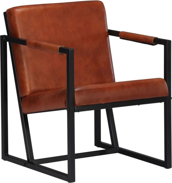 Vidaxl Fauteuil Echt Leer - Bruin