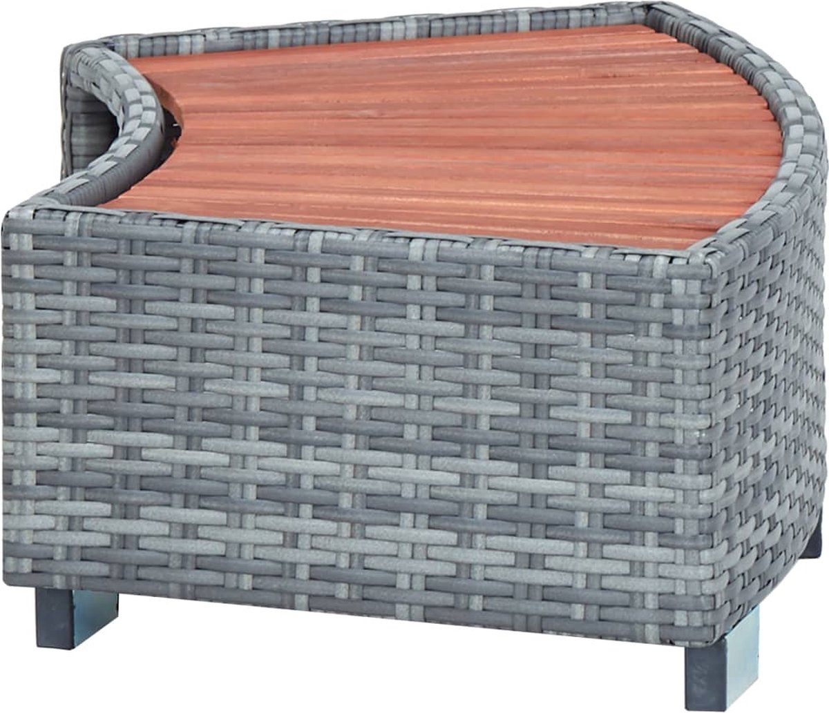 Vidaxl Spa Trapje 92x45x25 Cm Poly Rattan - Grijs