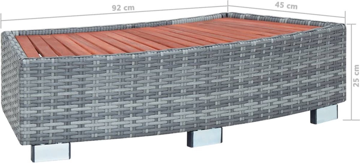 Vidaxl Spa Trapje 92x45x25 Cm Poly Rattan - Grijs