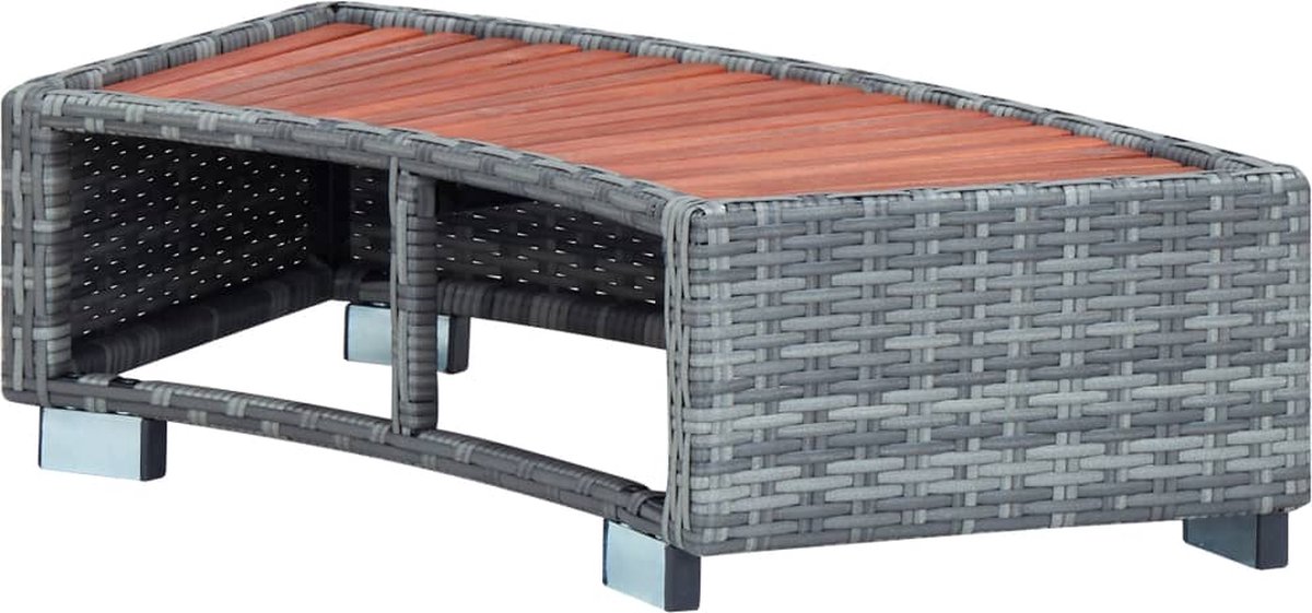 Vidaxl Spa Trapje 92x45x25 Cm Poly Rattan - Grijs