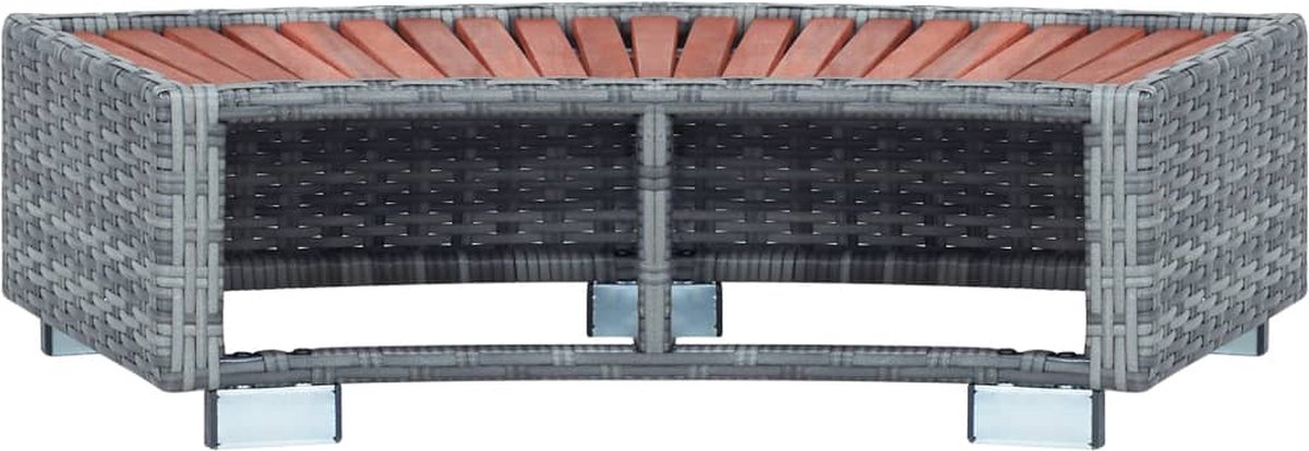 Vidaxl Spa Trapje 92x45x25 Cm Poly Rattan - Grijs
