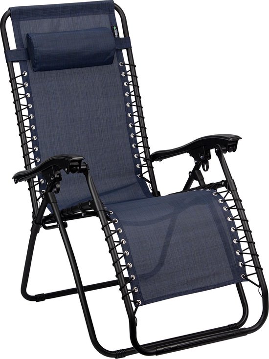 Abbey Camp Campingstoel Chaise Longue Iv 90 X 65 X 112 Cm Marine - Blauw