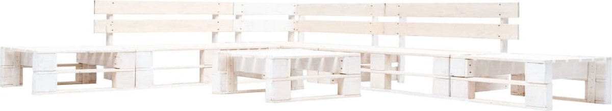 Vidaxl 6-delige Loungeset Pallet Hout - Blanco