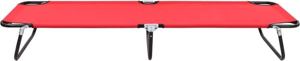 Vidaxl Ligbed Inklapbaar Staal - Rood