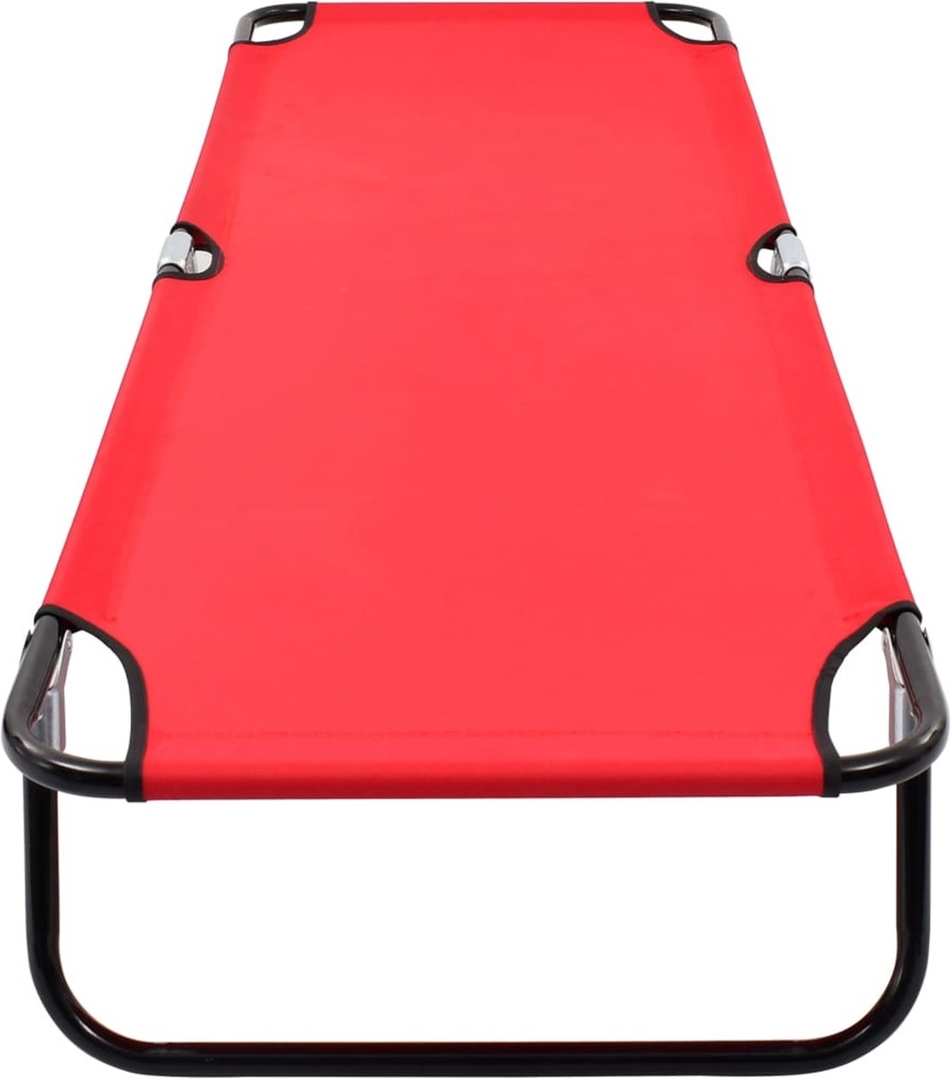 Vidaxl Ligbed Inklapbaar Staal - Rood