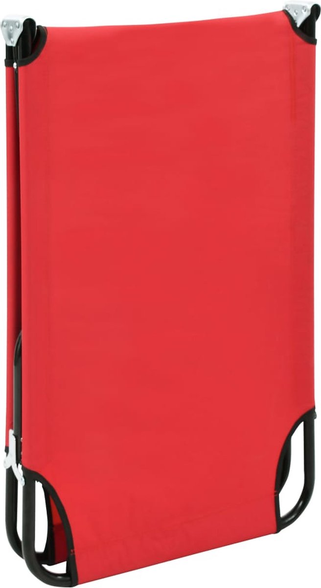 Vidaxl Ligbed Inklapbaar Staal - Rood