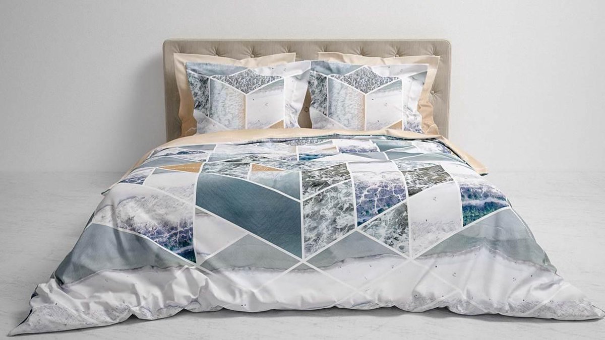 Heckett & Lane Dekbedovertrek Carey - Storm - Lits-jumeaux 240x200/220 Cm - Blauw