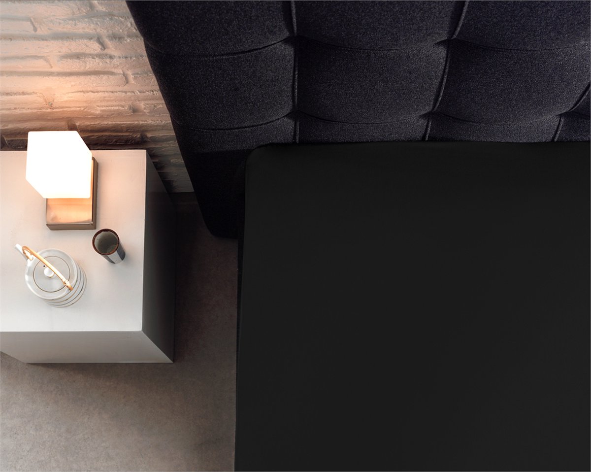 Sleeptime Hsl Hc Splittopper Katoen Black 200x220 - Zwart