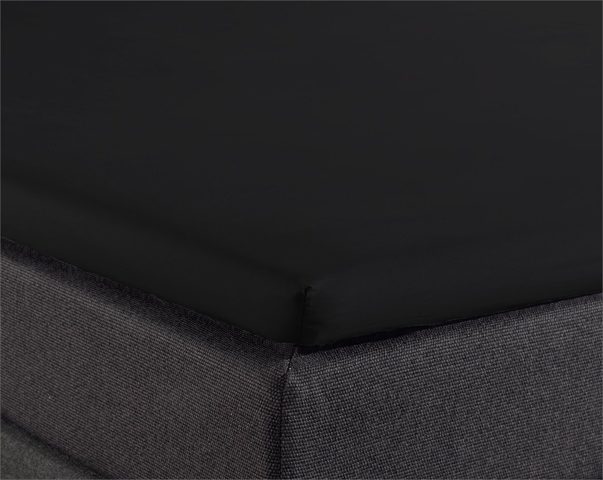 Sleeptime Hsl Hc Splittopper Katoen Black 200x220 - Zwart