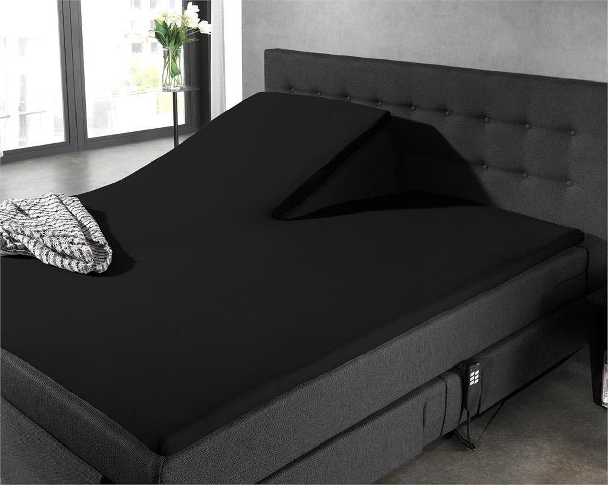 Sleeptime Hsl Hc Splittopper Katoen Black 200x220 - Zwart