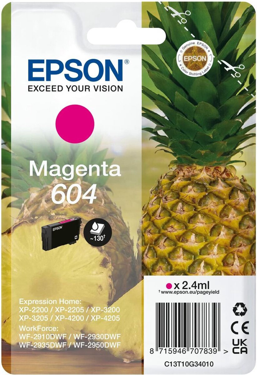Epson - Cartucho De Tinta Original 604 (T10G340) - Magenta
