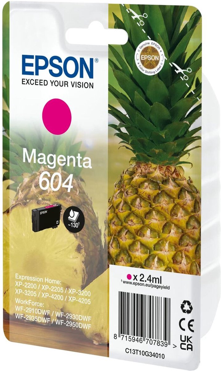 Epson - Cartucho De Tinta Original 604 (T10G340) - Magenta