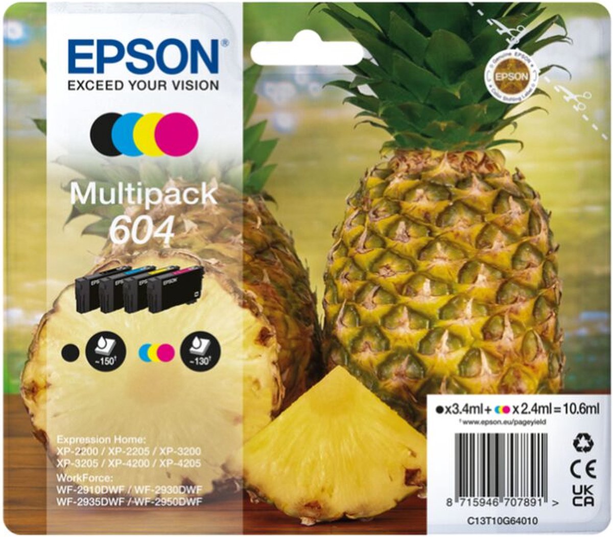 Epson - Multipack 4 Cartuchos Originales 604 4 Colores (T10G640)