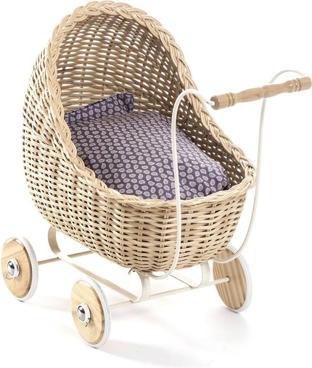 Smallstuff Rotan Poppenwagen 49 Cm