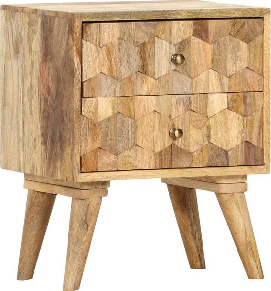 Vidaxl Nachtkastje 40x30x50 Cm Massief Mangohout - Bruin