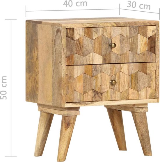 Vidaxl Nachtkastje 40x30x50 Cm Massief Mangohout - Bruin