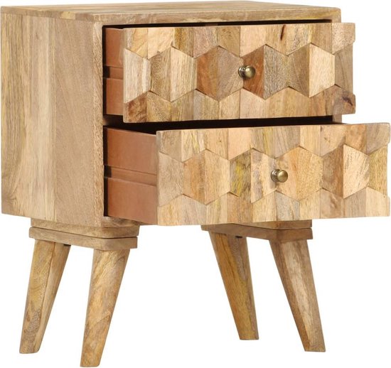 Vidaxl Nachtkastje 40x30x50 Cm Massief Mangohout - Bruin