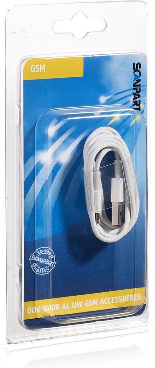 Scanpart Laad + Datakabel Apple Lightning - Usb 1m - Wit