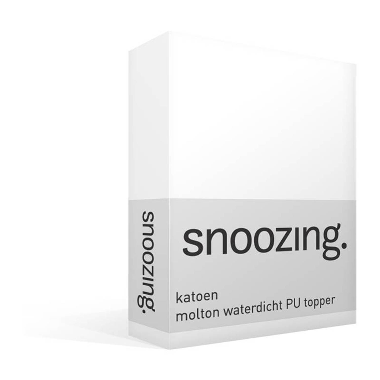 Snoozing Katoen Molton Waterdicht Pu Topper Hoeslaken - 100% Katoen - Lits-jumeaux (200x200 Cm) - - Wit