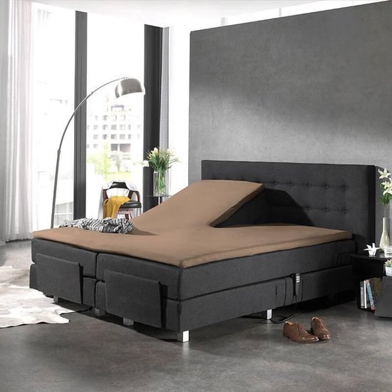 Sleeptime Hsl Hc Splittopper Katoen Taupe 200x220