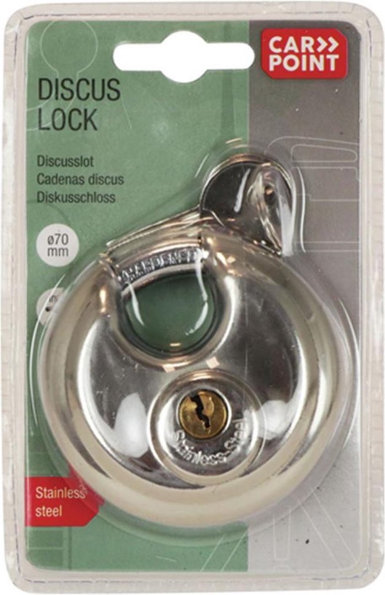 CarPoint Hangslot Discus 70 X 9 Mm Zilver - Silver