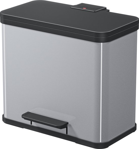 Hailo ÖKo Trio Plus Afvalscheider - Maat L - 3 X 9 Liter - Zilver - Silver