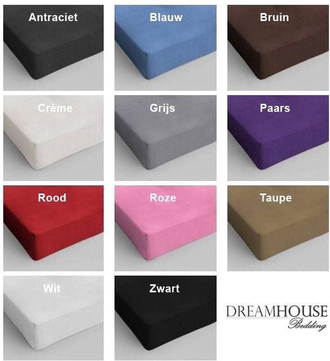 Dreamhouse Katoen Hoeslaken - Lits-jumeaux (160x220 Cm) - Zwart