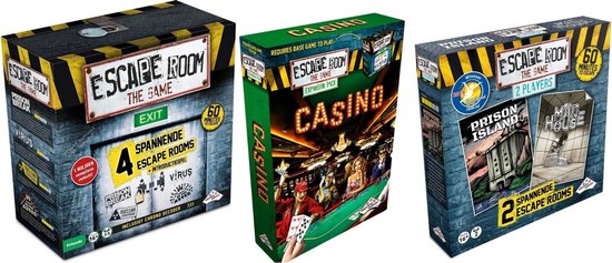 Identity Games Spellenbundel - Escape Room - 3 Stuks - Basisspel & Uitbreidingen Casino & Mad House