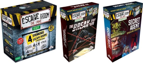 Identity Games Spellenbundel - Escape Room - 3 Stuks - Basisspel & Uitbreidingen The Break-in & Secret Agent