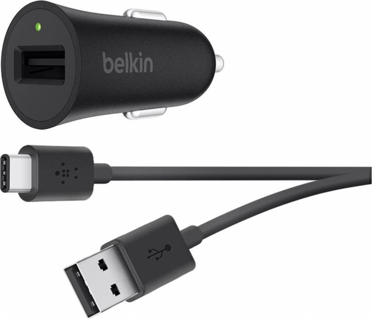 Belkin Boost Up Car Charger Plus USB-C-kabel Quick Charge 3.0 - Negro