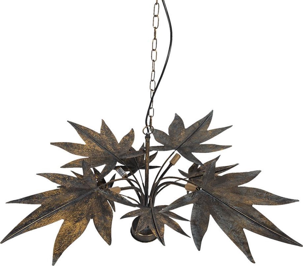 Clayre & Eef Hanglamp - 86*86*49 Cm G9/max 4*40w - Koperkleurig - Metaal - - 5lmp328