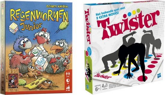 Hasbro Spellenbundel - Bordspel - 2 Stuks - Regenwormen Junior & Twister