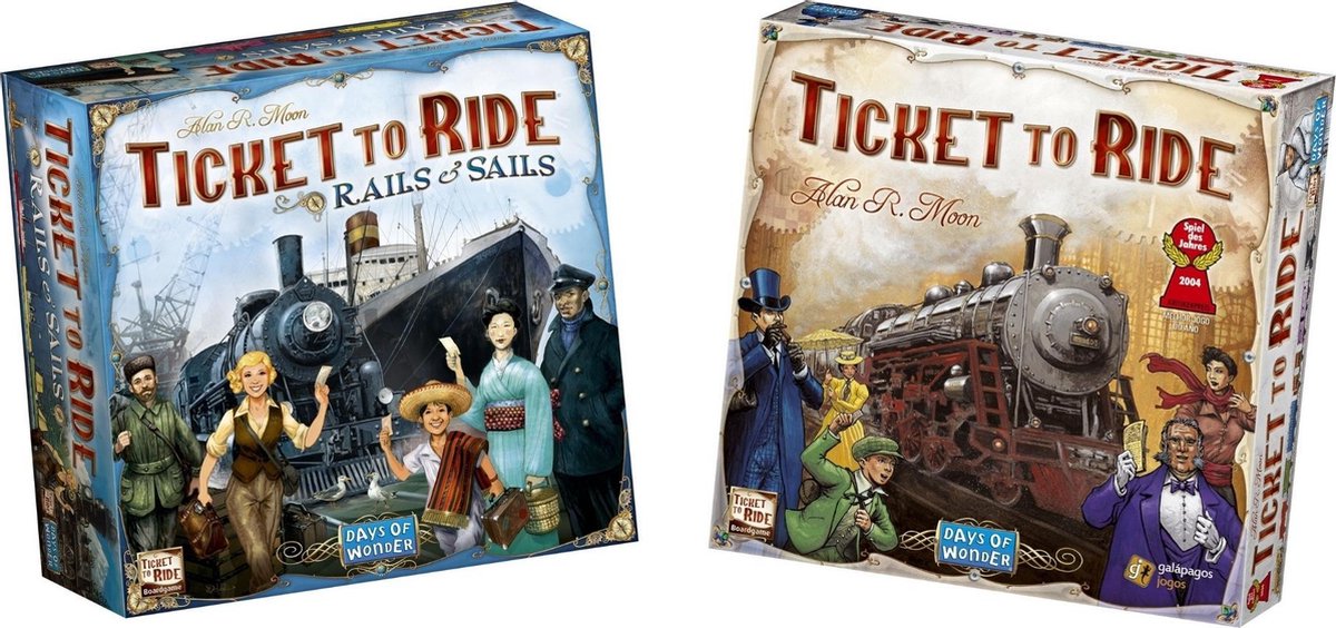 Days of Wonder Ticket To Ride Spellenbundel - Bordspel - 2 Stuks - Rails And Sails & Usa (Basisspel)