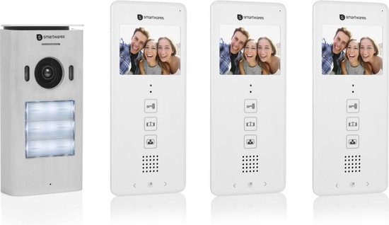 Smartwares Dic-22132 Video Intercom Systeem Voor 3 Appartementen - Wit