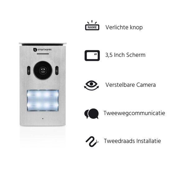 Smartwares Dic-22132 Video Intercom Systeem Voor 3 Appartementen - Wit