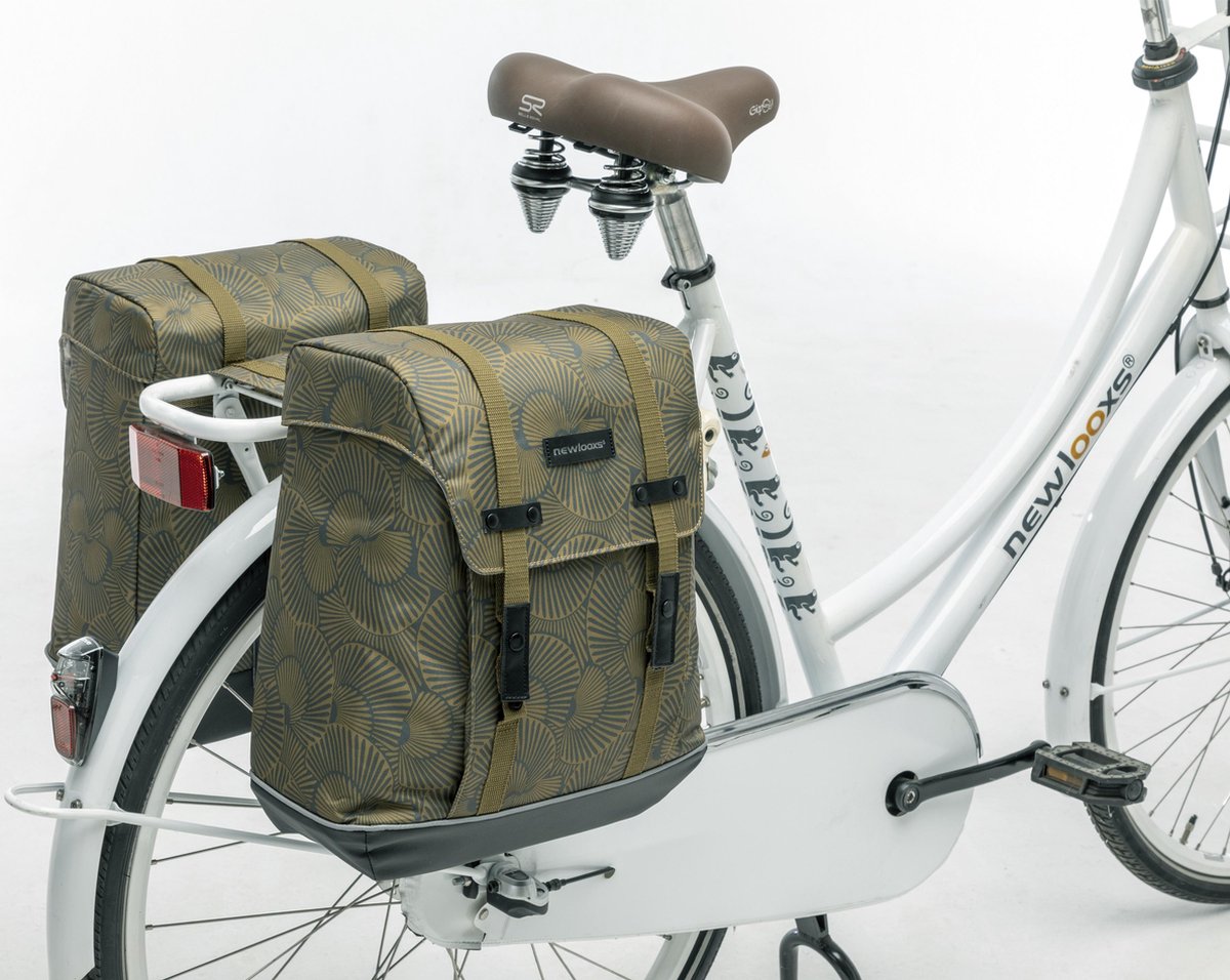 New Looxs Fietstas Dubbel Alba 34 Liter Polyester/zwart - Bruin