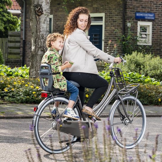 Qibbel Fietszitje Achter 6+ Junior - Zwart