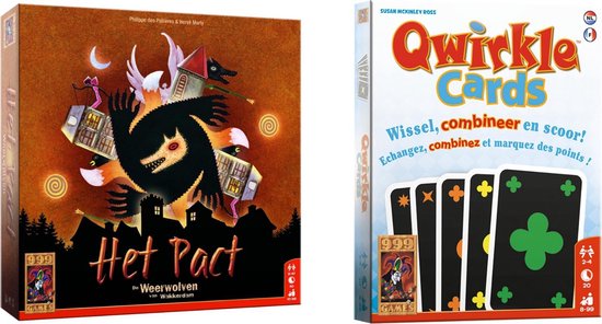 999Games Spellenbundel - Kaartspel - 2 Stuks - De Weerwolven Van Wakkerdam: Het Pact & Qwirkle