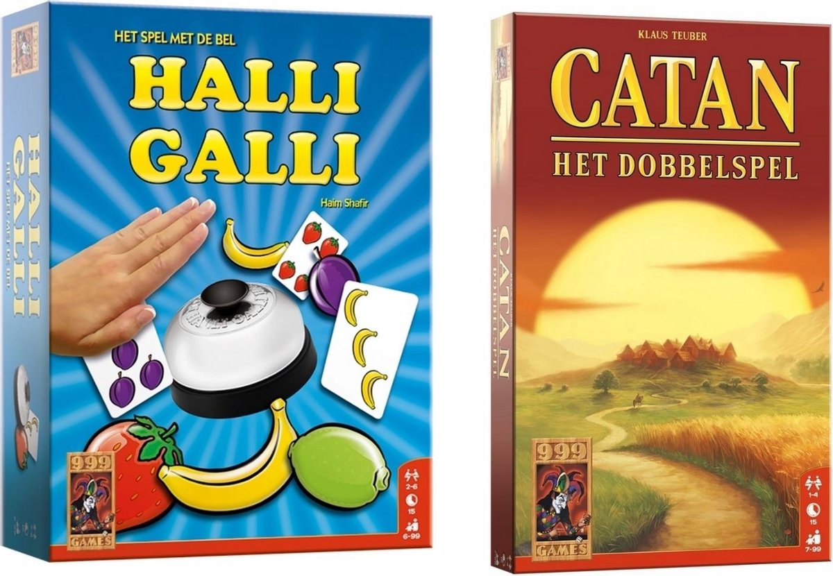 999Games Spellenbundel - Dobbelspel - 2 Stuks - Catan Het Dobbelspel & Halli Galli