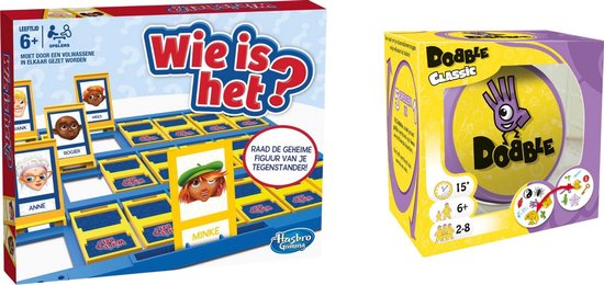 Hasbro Spellenbundel - Bordspel - 2 Stuks - Wie Is Het? & Dobble Classic