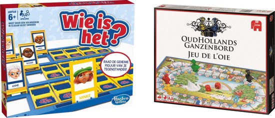 Hasbro Spellenbundel - Bordspel - 2 Stuks - Wie Is Het? & Ganzenbord