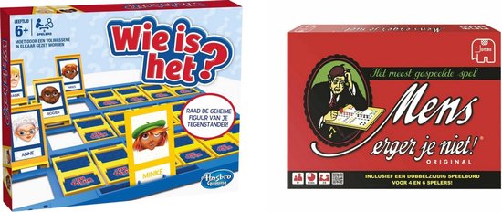 Hasbro Spellenbundel - Bordspel - 2 Stuks - Wie Is Het? & Mens Erger Je Niet